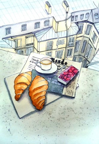 Breakfast in Paris by Dina